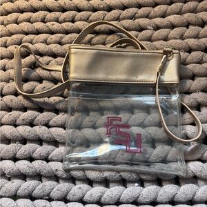 Florida State University Clear Crossbody Bag with Gold Trim